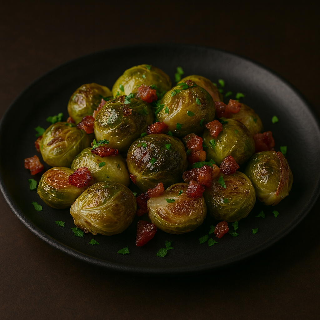 Rosenkohl mit Speck und Zwiebeln